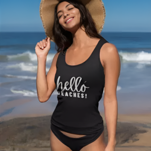 Hello BEaches Woman in a beach1
